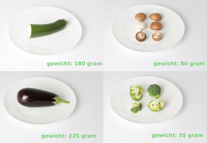 hoeveel gram is een aubergine