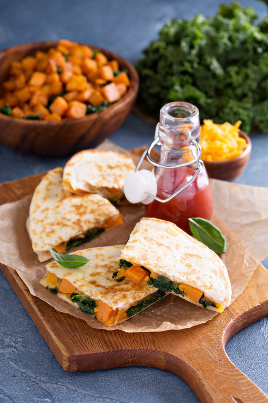 Veggipedia - Kale and sweet potato quesadilla