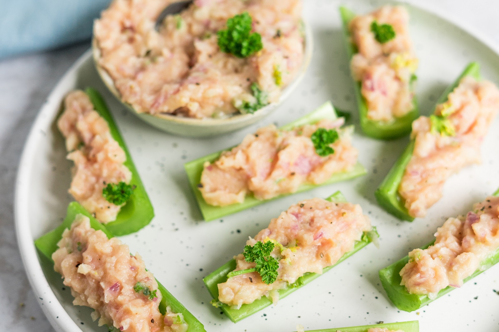 Veggipedia - Celery boats with bean dip