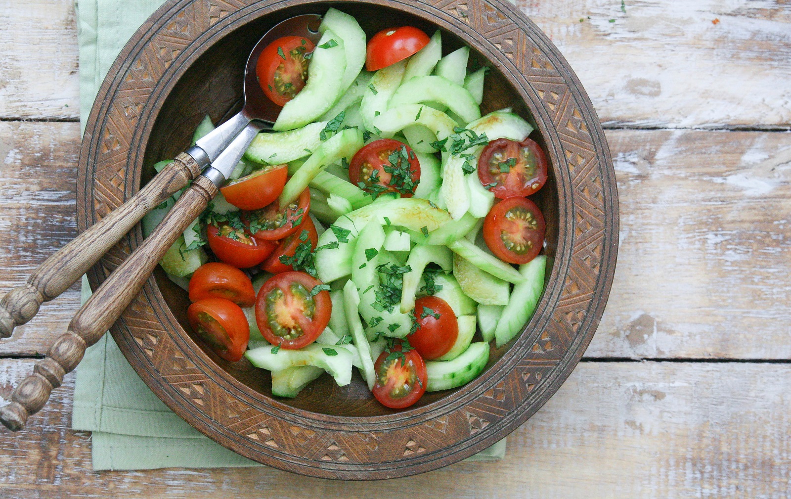 Komkommersalade met munt