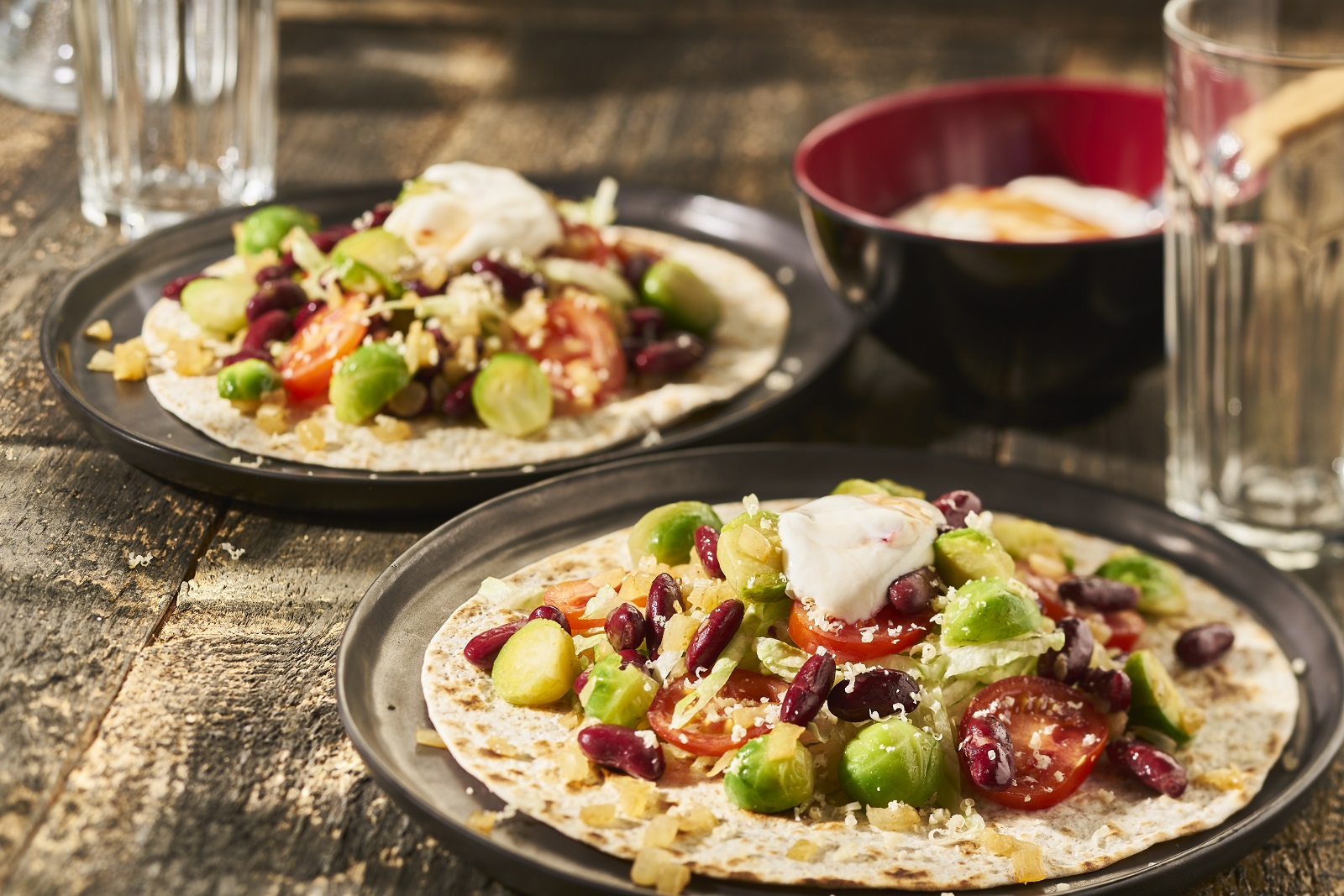 Mexikanische Tortilla mit Sprossen