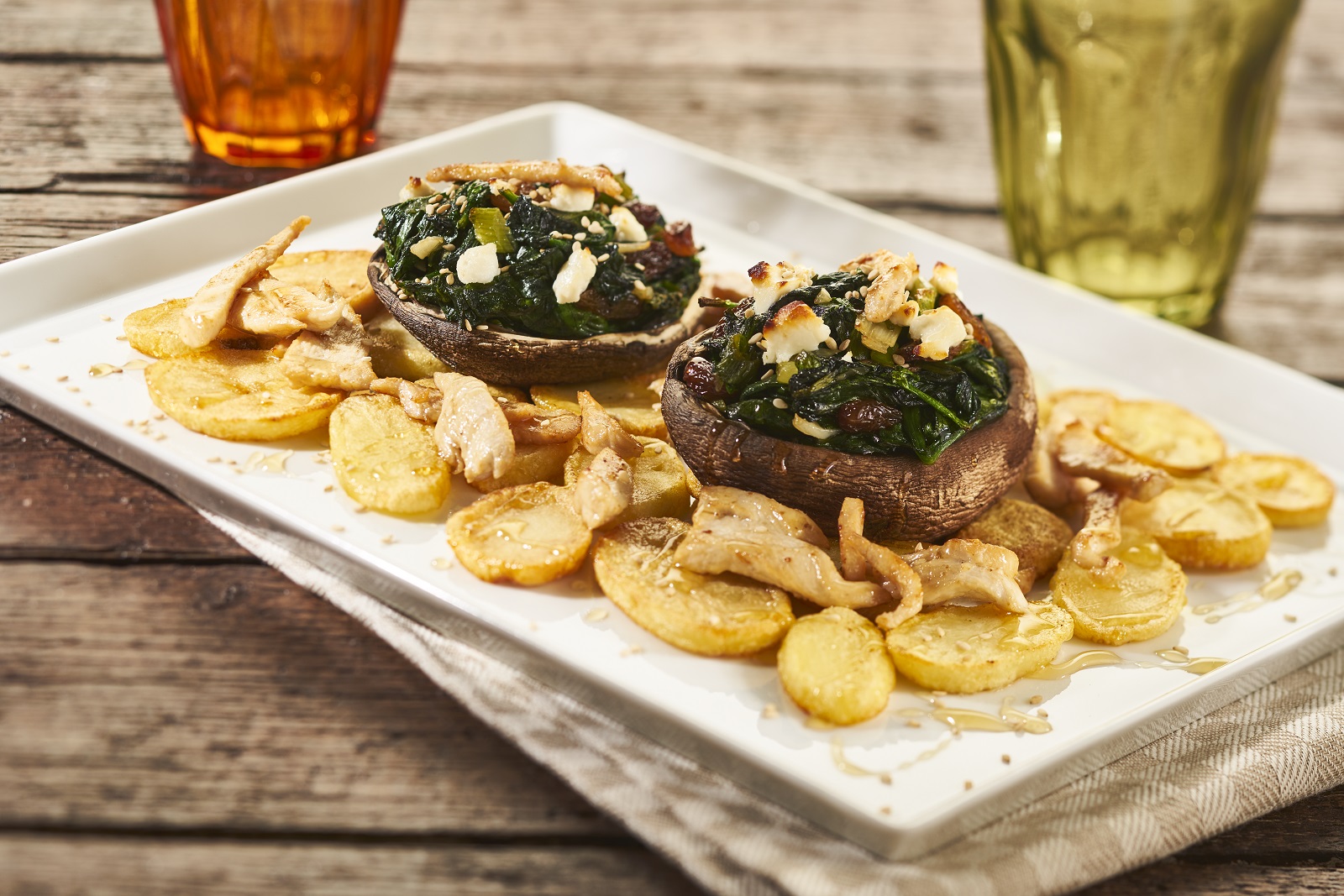 Veggipedia - Stuffed portobello with spinach