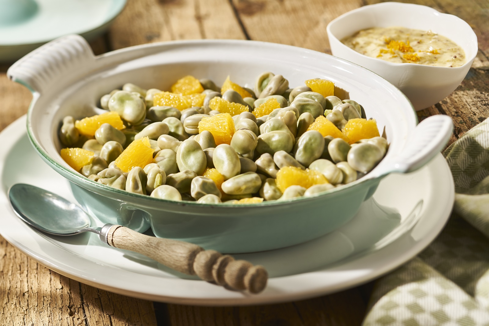 Veggipedia - Broad beans with orange mustard sauce