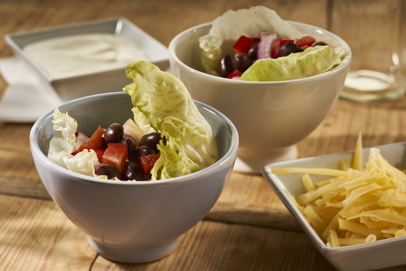 Wrap van ijsbergsla met kidneybonen