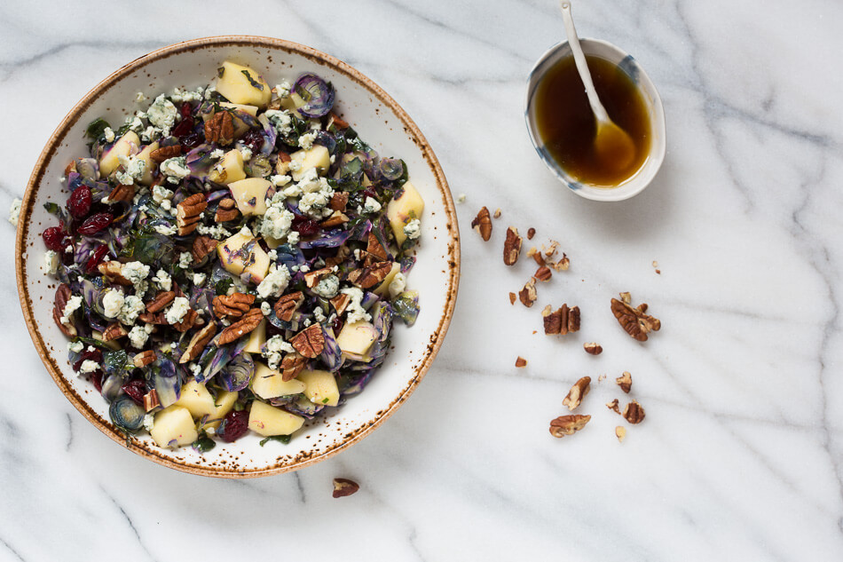 Paarse spruitjes salade met appel