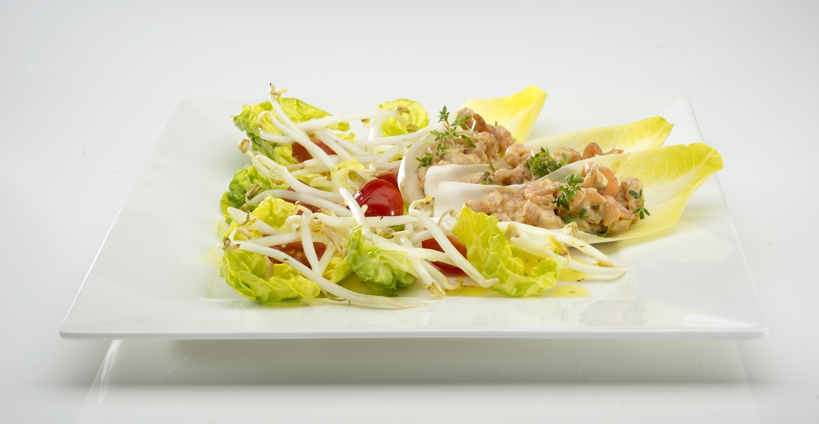 Veggipedia - Taugé salad with chicory and Dutch shrimps