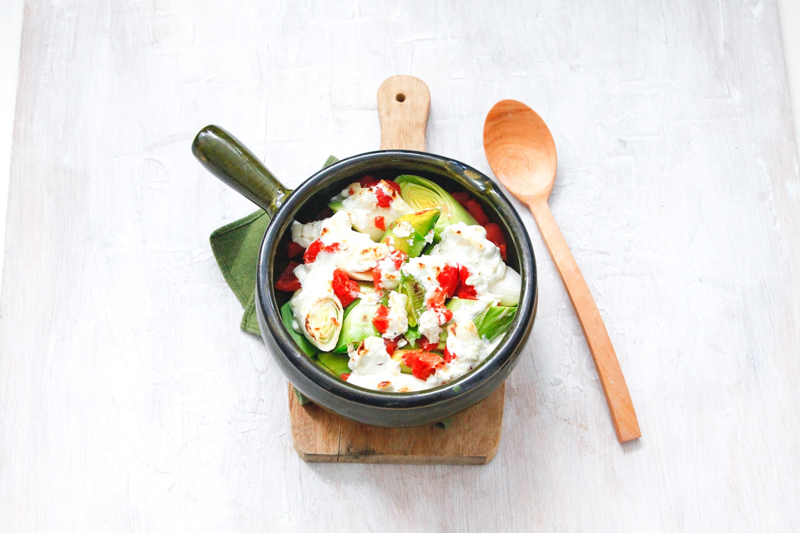 Veggipedia - Leek with goat cheese from the oven