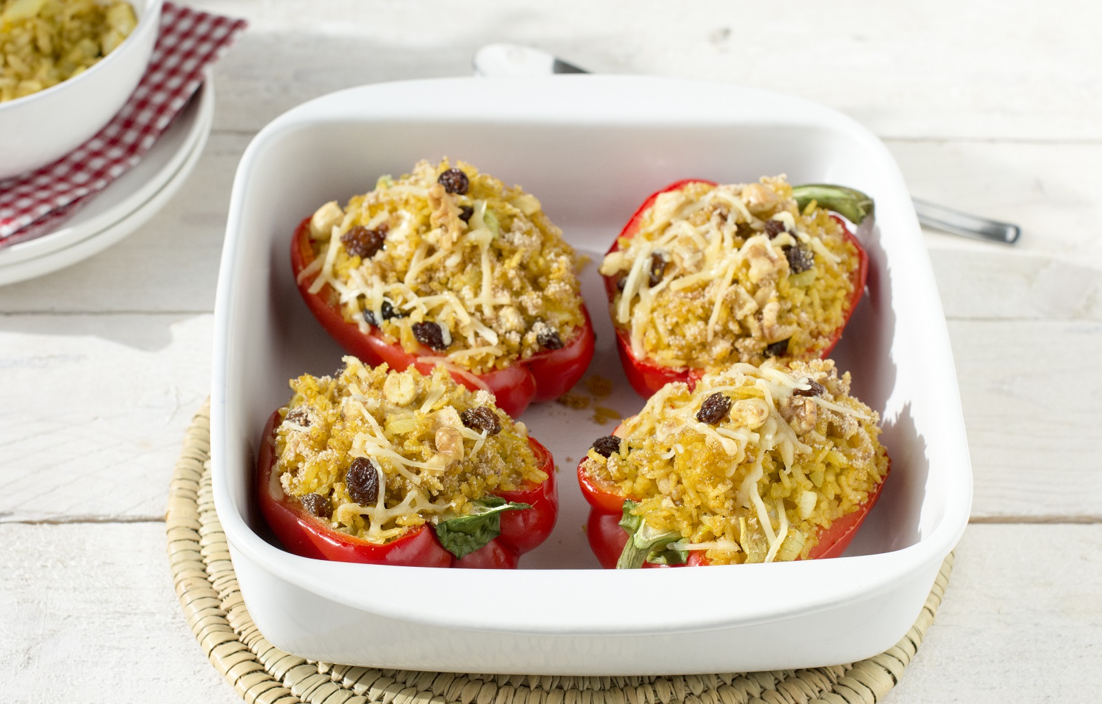 Gefüllte Paprika mit Curryreis