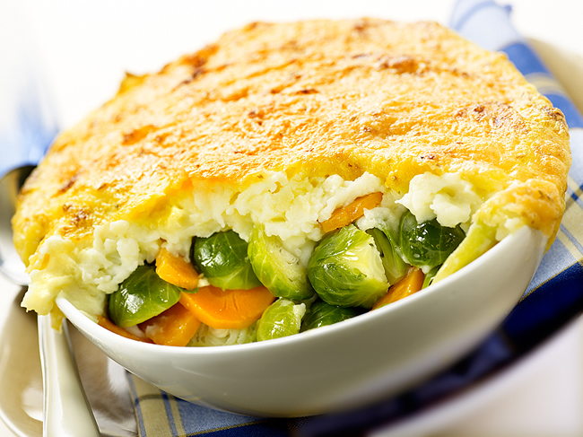 Veggipedia - Oven dish with Brussels sprouts and carrots